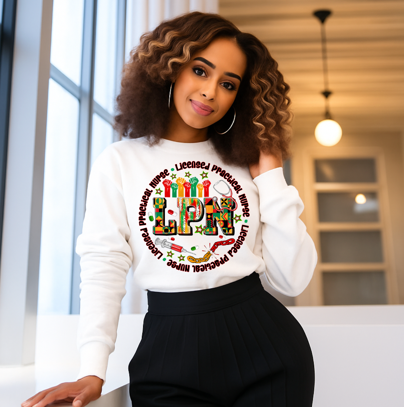 Licensed Practical Nurse Black history  DTF  Transfer