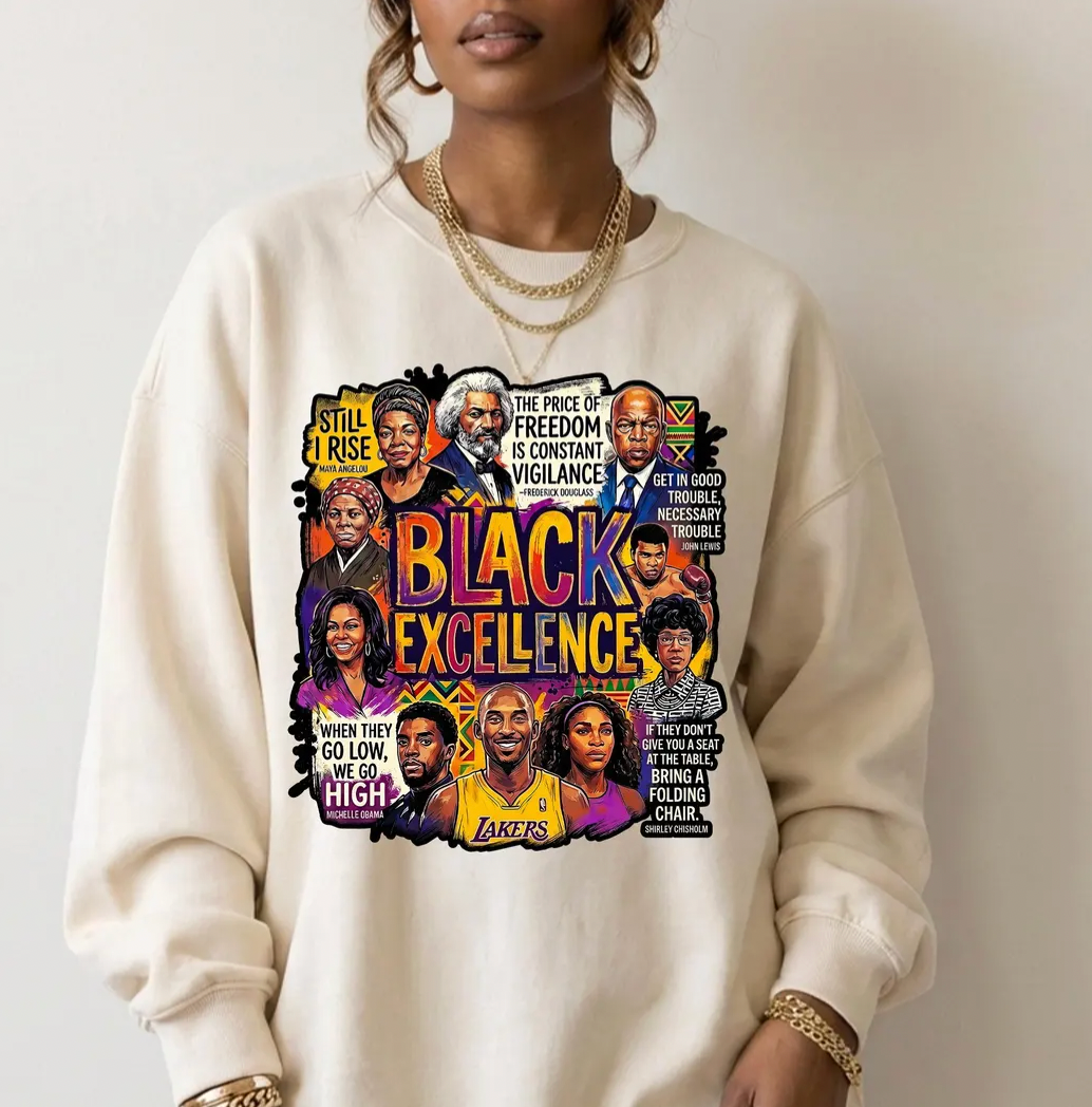 Black Excellence DTF Transfers | Ready to Press Heat Transfers for T-Shirts