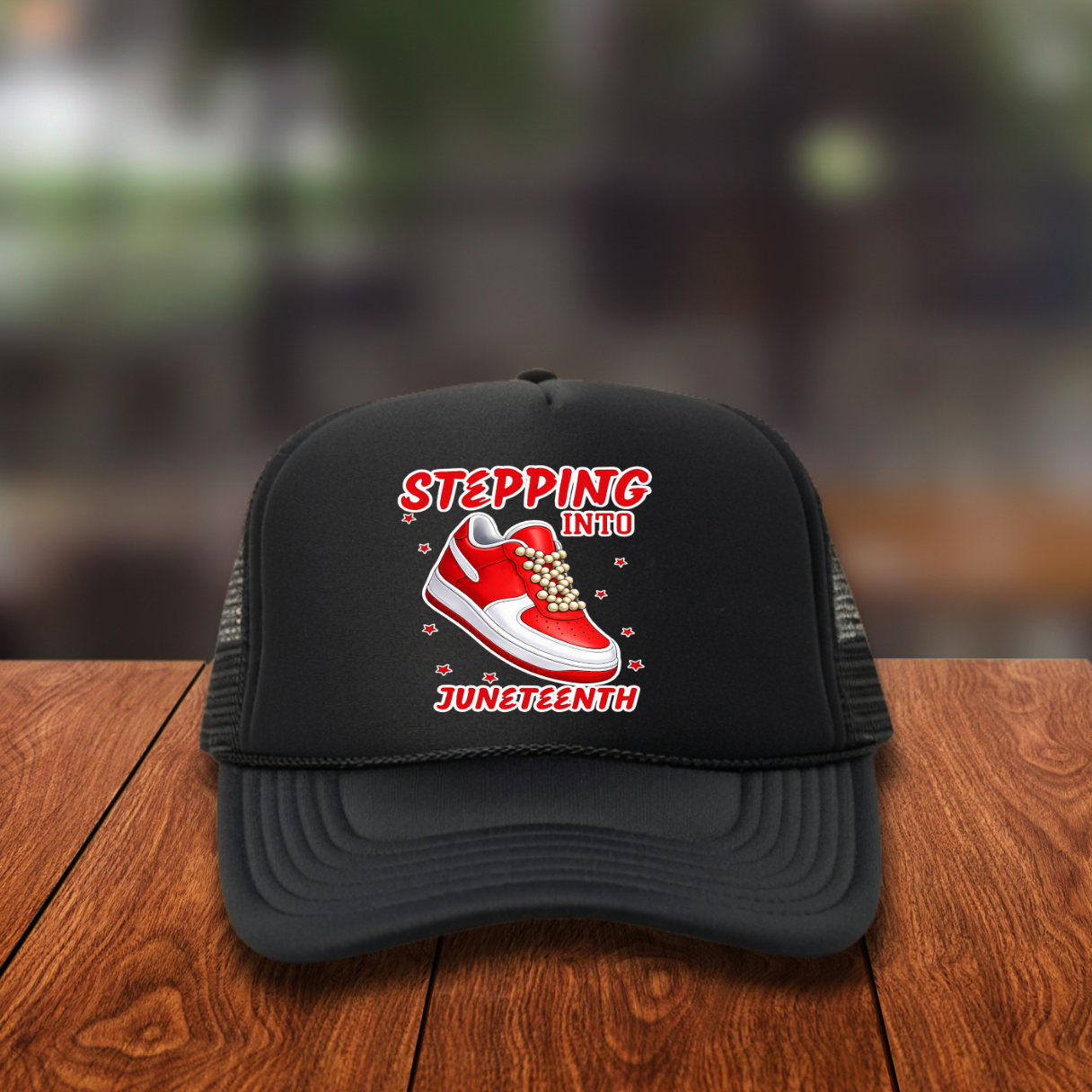 STEPPING INTO JUNETEENTH RED DTF Hat  Transfer
