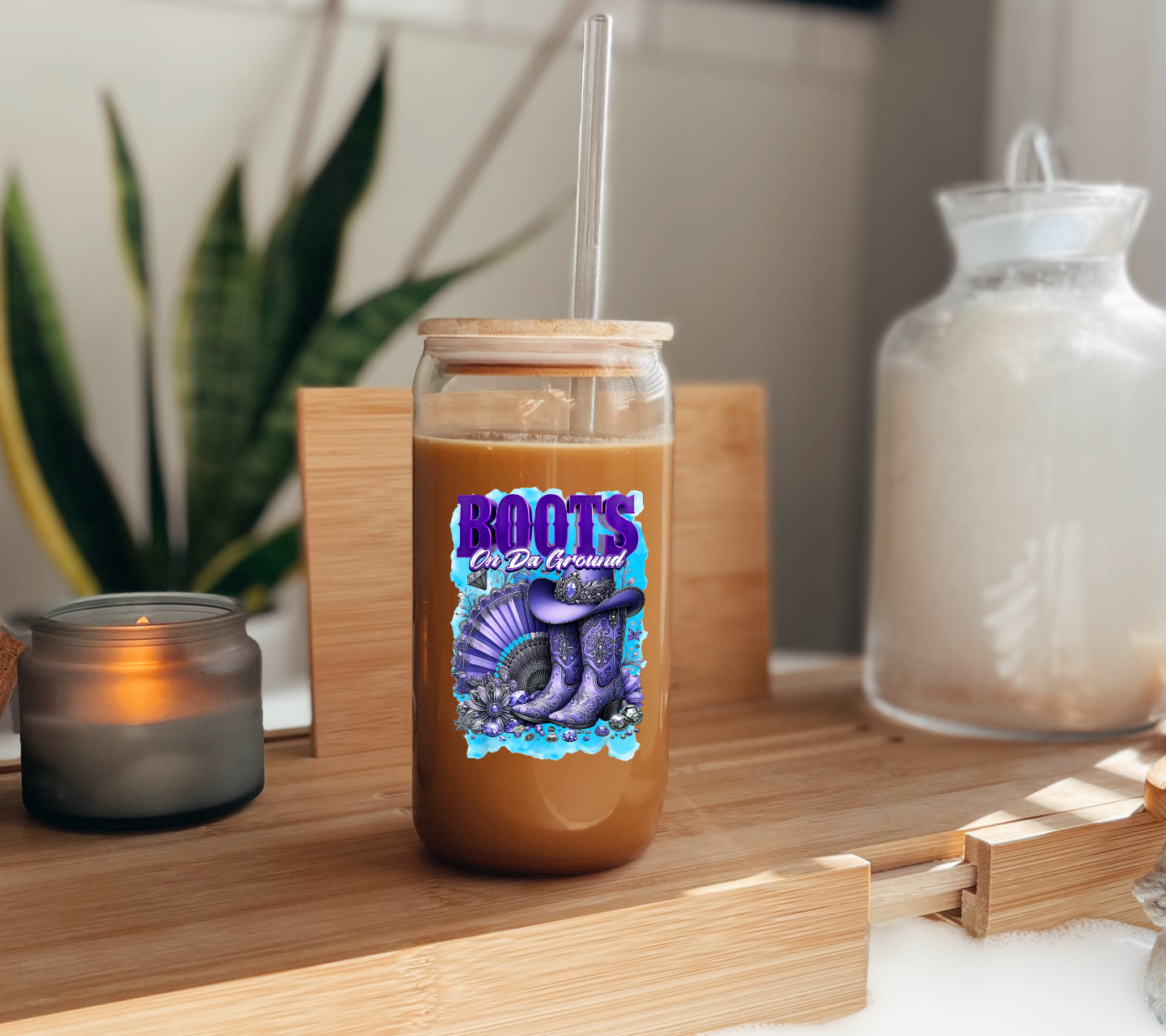 Purple and Blue Boots on the Ground   UV Decal