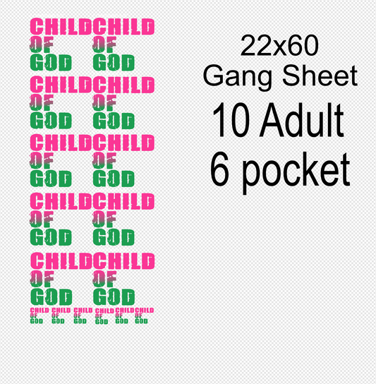 22x60 Child of God  Gang Sheet Transfer