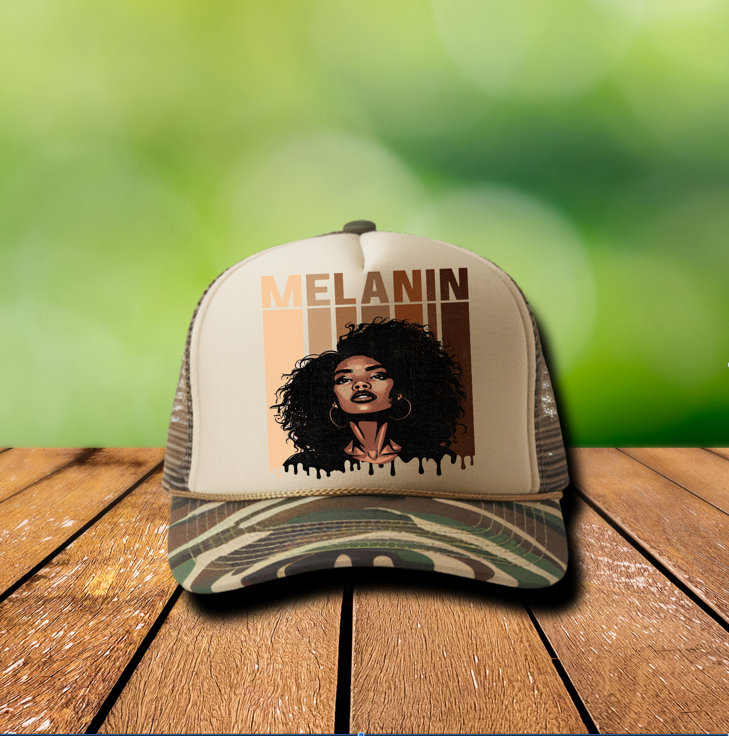 Melanin  3 inch Hat Transfers