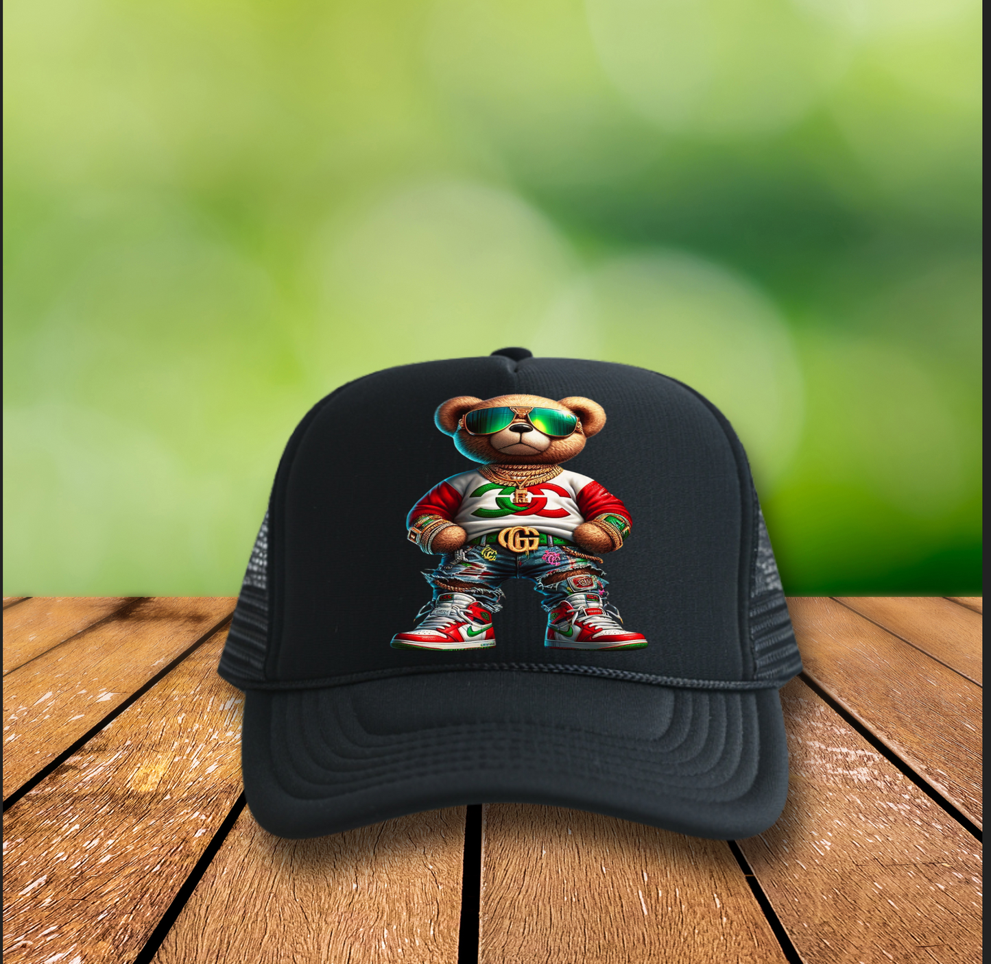 Designer Teddy Bear  3 inch Hat Transfers