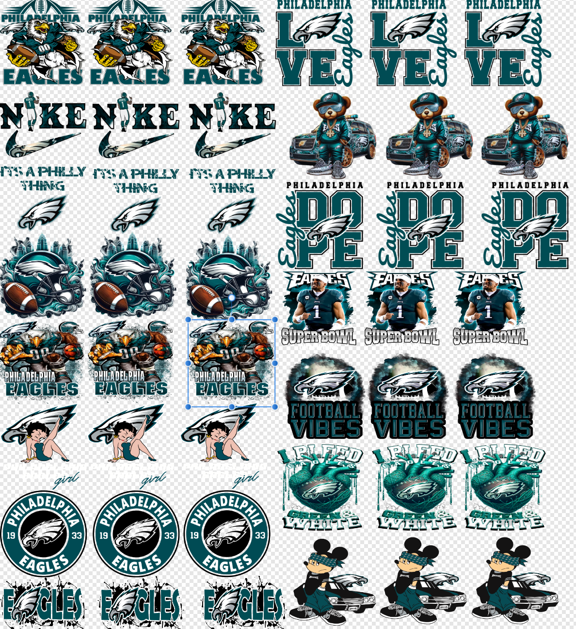 22x 24 Favorite Team Hat Gang Sheet  Transfer (Available in all Teams) 14 design 3 each 42 total