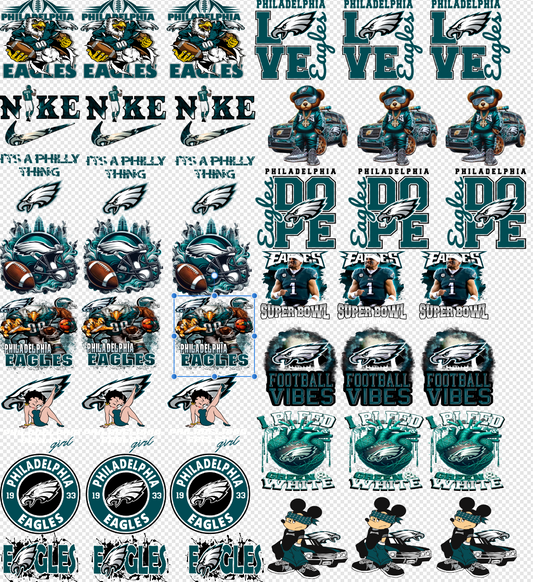 22x 24 Favorite Team Hat Gang Sheet  Transfer (Available in all Teams) 14 design 3 each 42 total