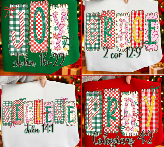 Christian Christmas  Scripture Bundle 4 Prints DTF  Transfers