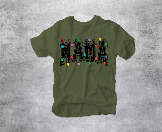 Mama Christmas Lights DTF Transfers