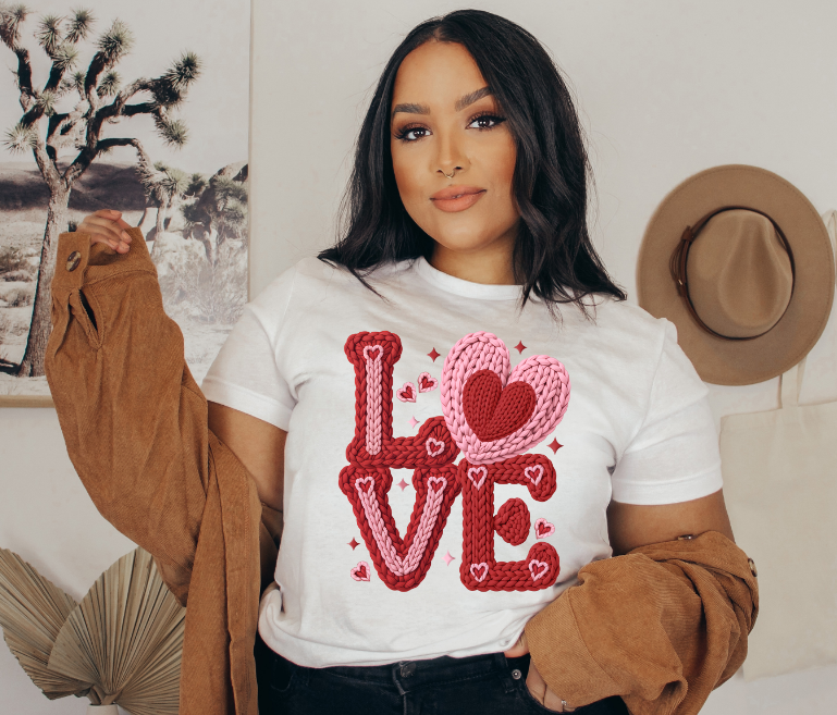 LOve Crochet Valentines Day DTF Transfer