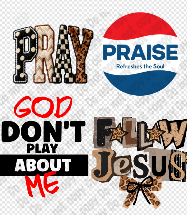 Christian Bundle 4 Prints DTF  Transfers