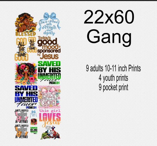 22x60 Christian 2 Gang Sheet Transfer
