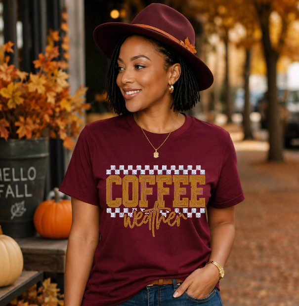 11 inch Coffee Weather  Spangle Transfers