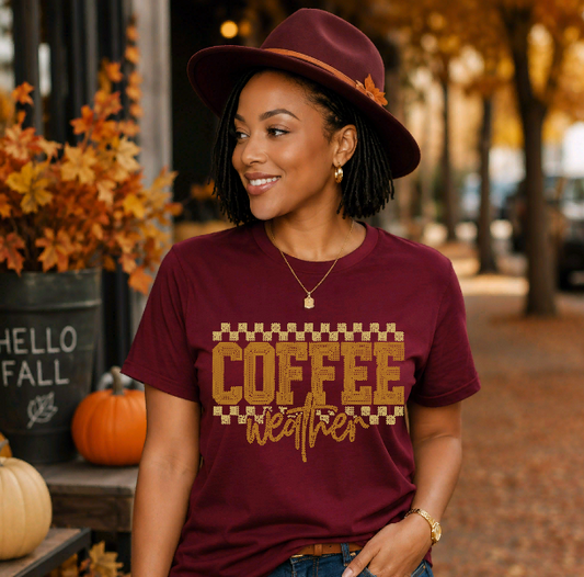 11 inch Coffee Weather  Spangle Transfers