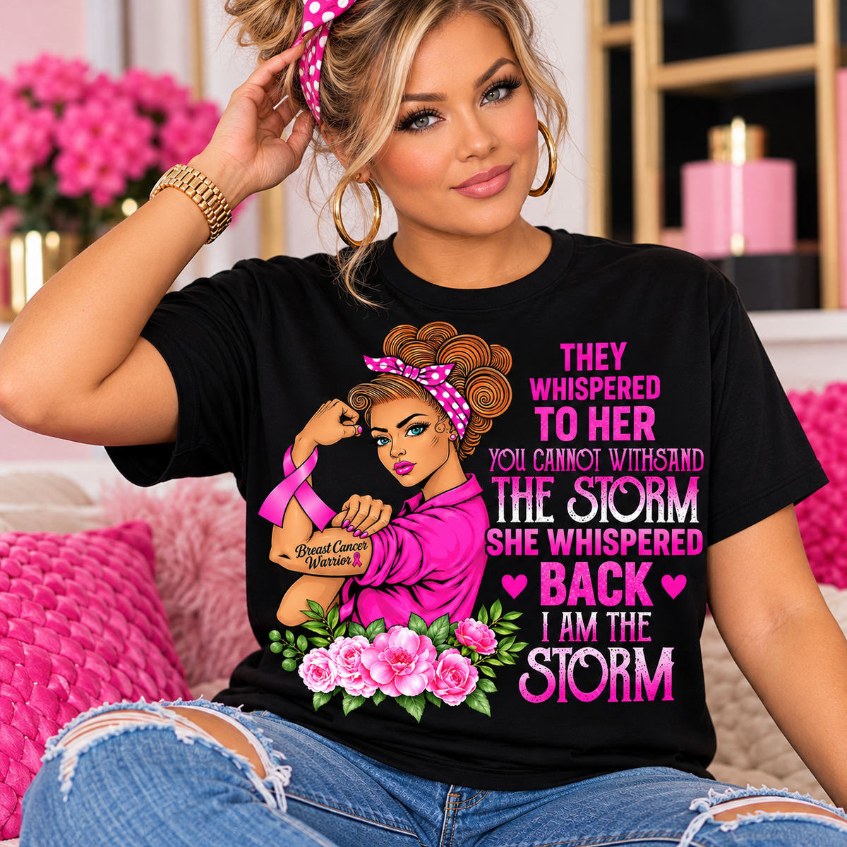 Caucasian She Whisper Cancer Awareness  DTF Transfer