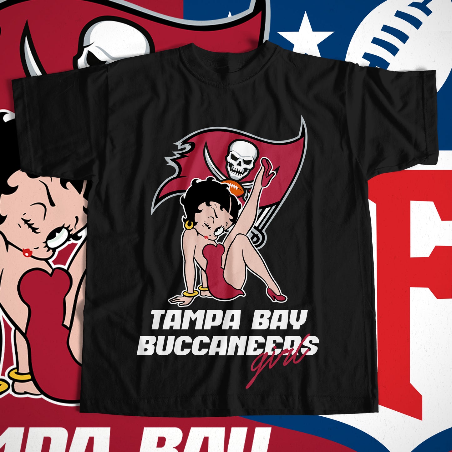 Betty Boop NFL Transfer Print Available in All Teams (All sizes Available)