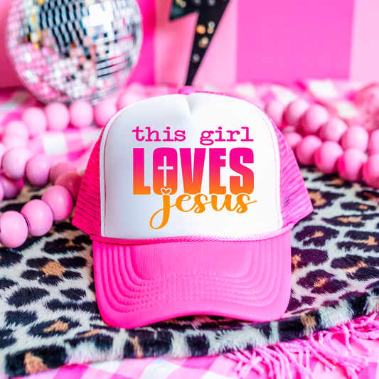 This GirlLove Jesus  3 inch Hat Transfers