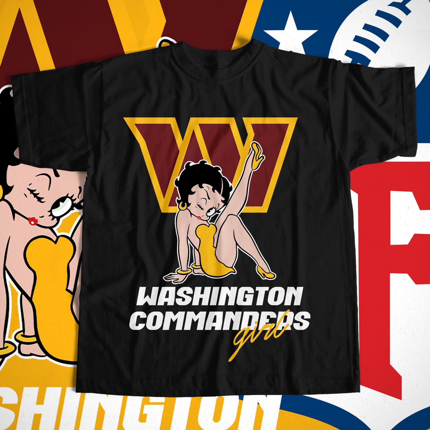 Betty Boop NFL Transfer Print Available in All Teams (All sizes Available)