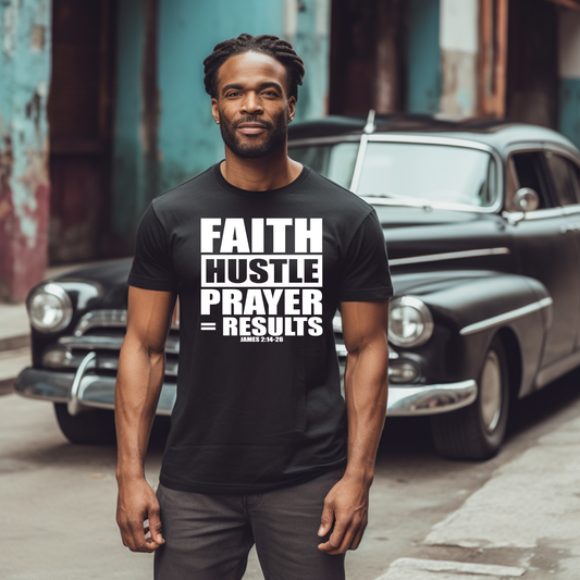 Faith Hustle Prayer = Results  Screen Print