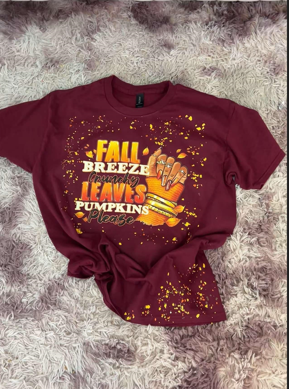 Fall breeze crunchy leaves pumpkins vibe  shirt