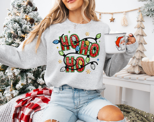 Ho Ho Ho Christmas Lights DTF Transfers