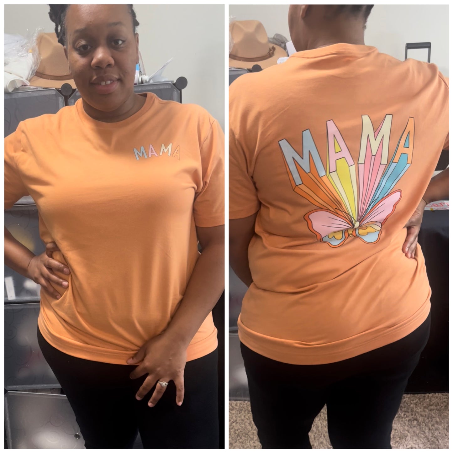 Retro Mama  Shirt (pocket size and back)