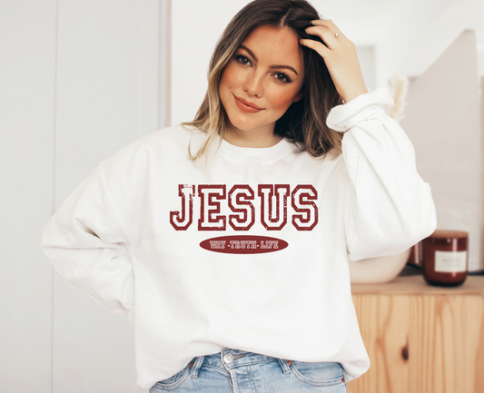 Jesus way truth life White  Sweatshirt