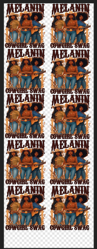 22x 60 melanin rodeo swag  Gang Sheet  Transfer