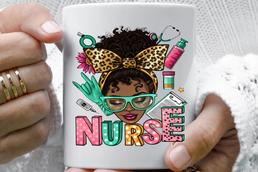 Messy Bun Nurse UV Decals