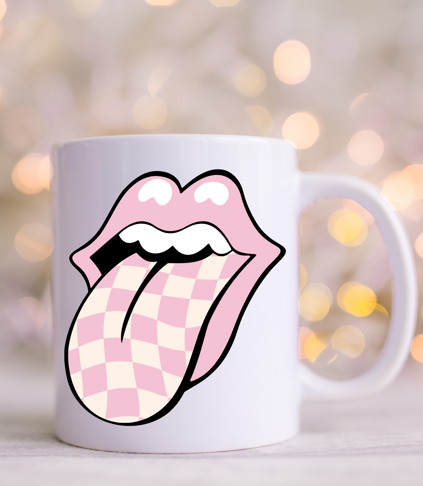 Pink Checkered Tongue  UV Decals