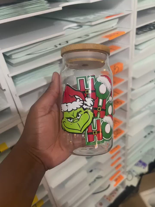 160oz Christmas Fun  Glass Cup