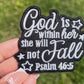 God is within her she will not Fall Embroidered Hat Patches for Trucker Hats | Iron On