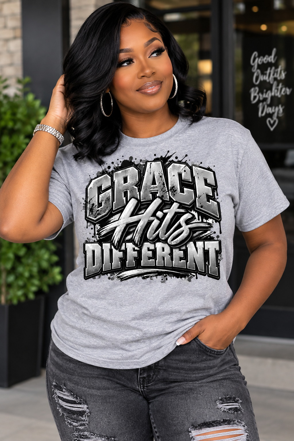 Grace Hits Different DTF Transfer