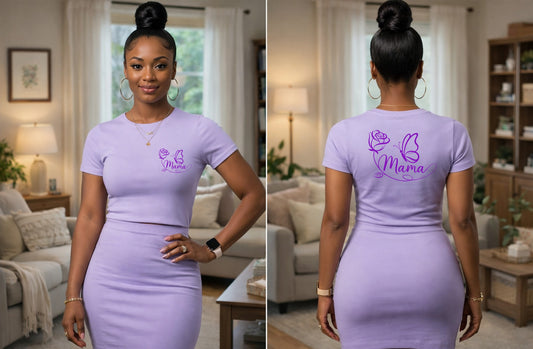 Floral Mama with Pocket Color Screen Prints | Hot Peel One Color for T-Shirt and more