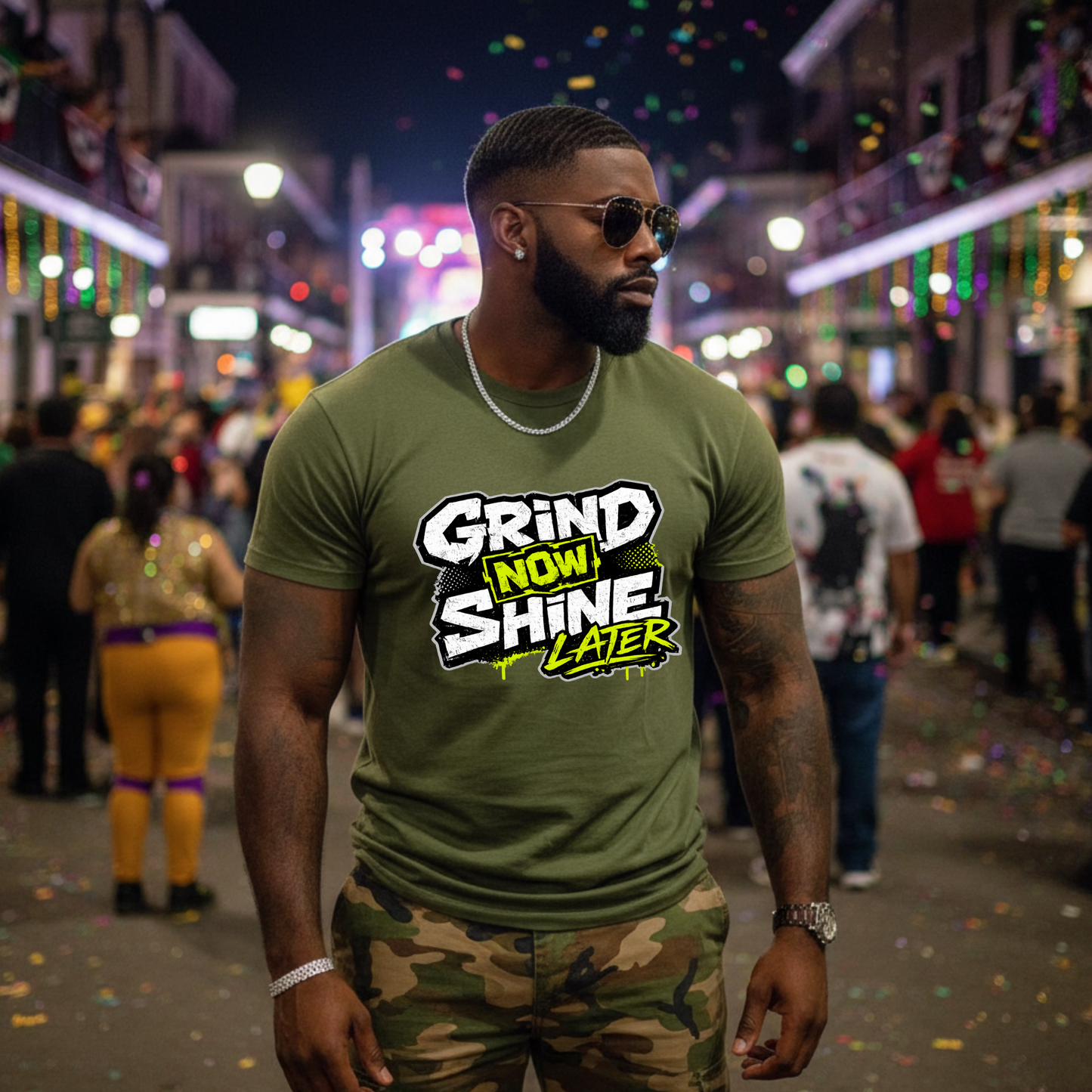 Grind Now Shine Later (LIME) DTF TRANSFER