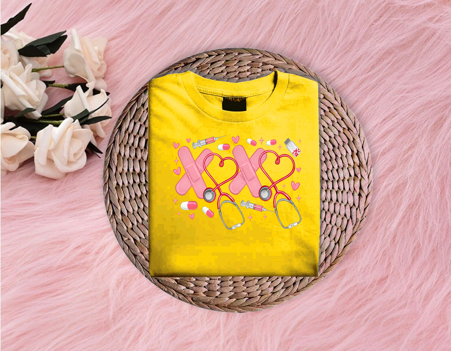 Nurse XOXO with Stethoscope Hearts DTF Transfers