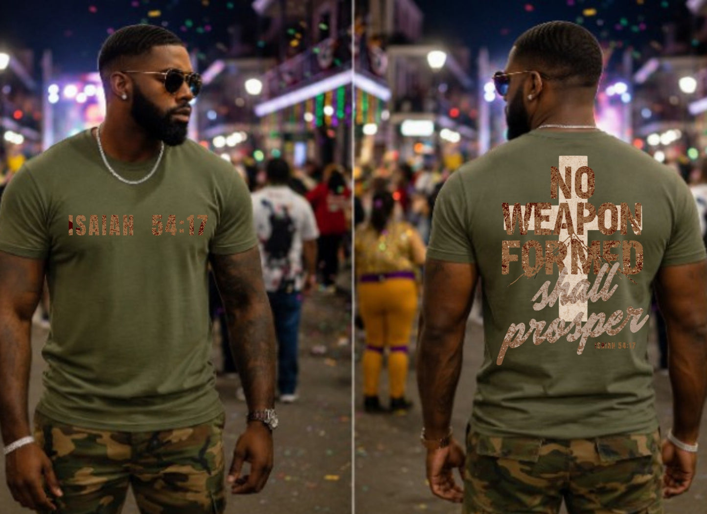 No Weapon Formed Shall Prosper - Isaiah 54:17 (Front and Back) DTF TRANSFER