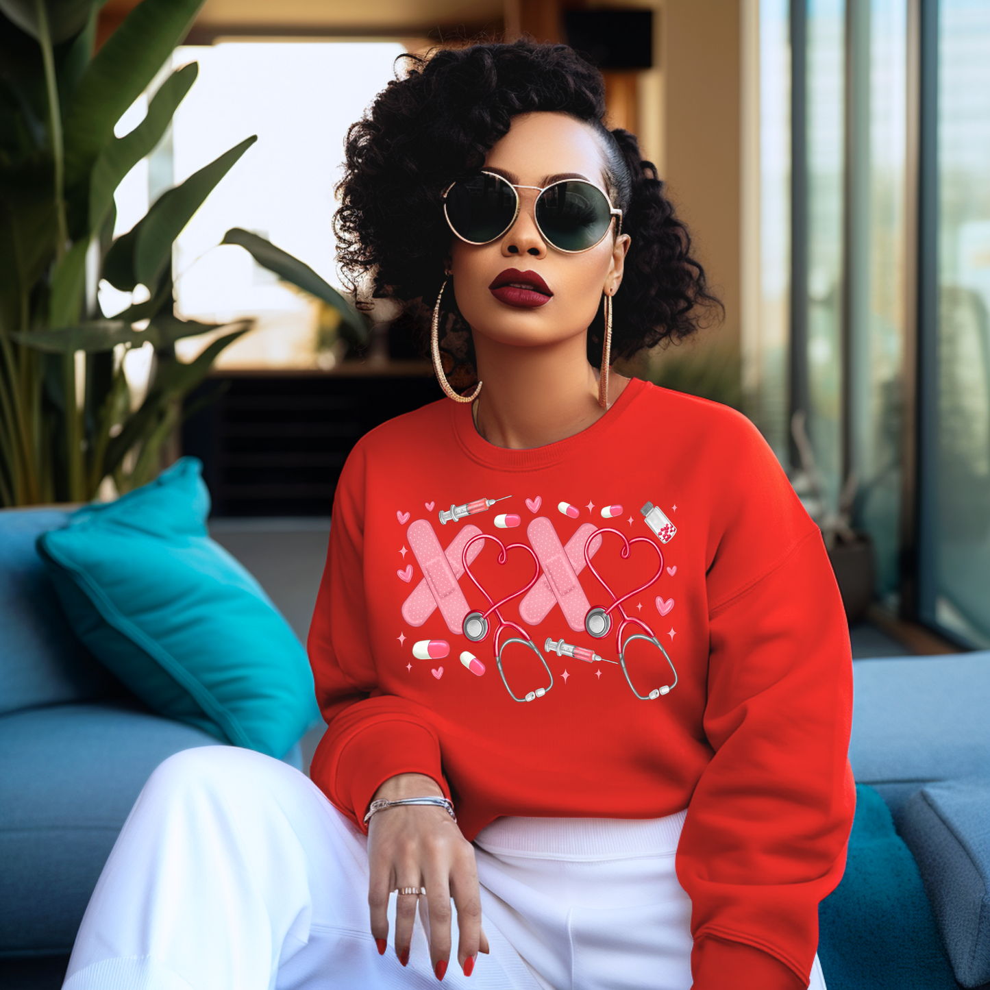 Nurse XOXO with Stethoscope Hearts DTF Transfers