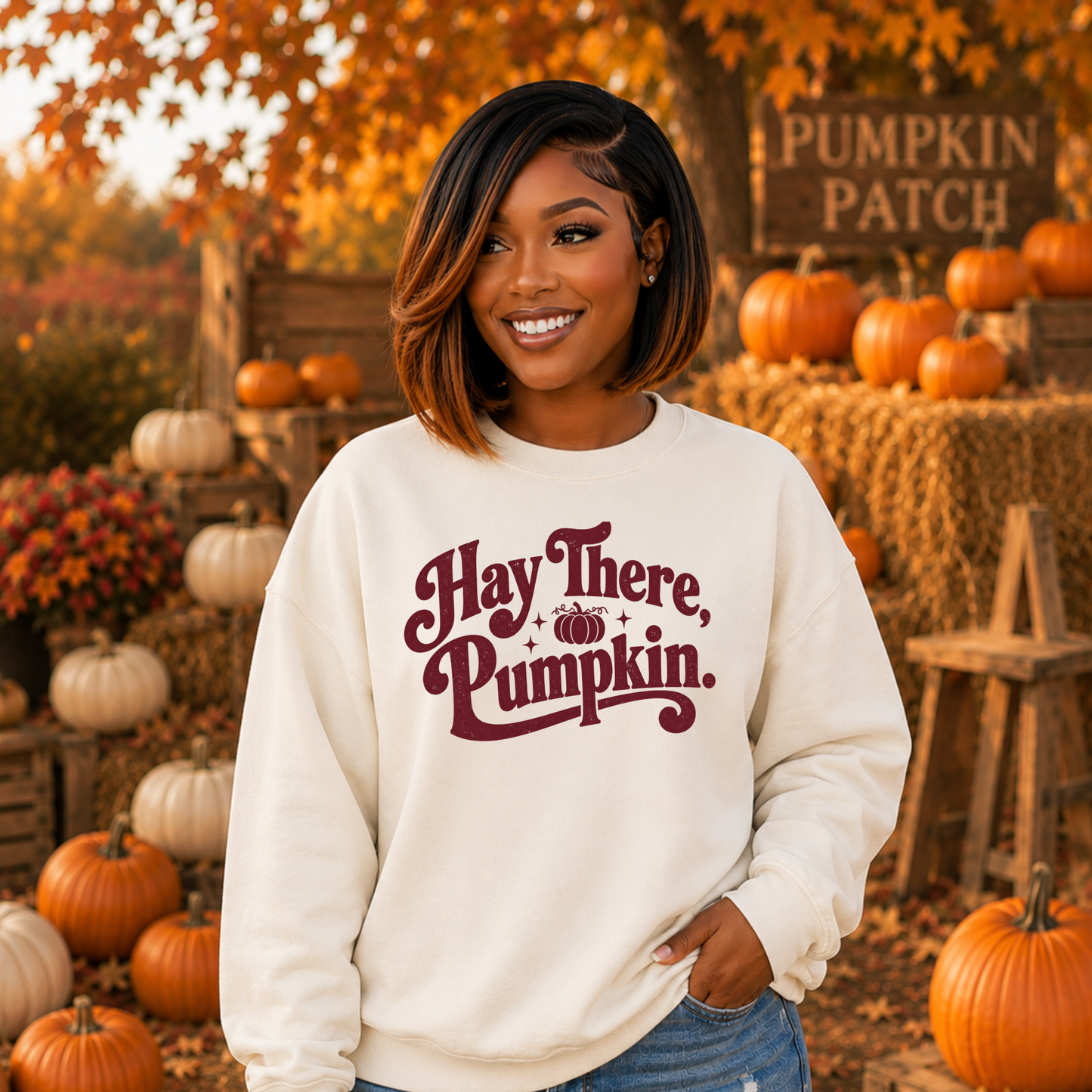 11 inch Hay There Pumpkin Screen Print
