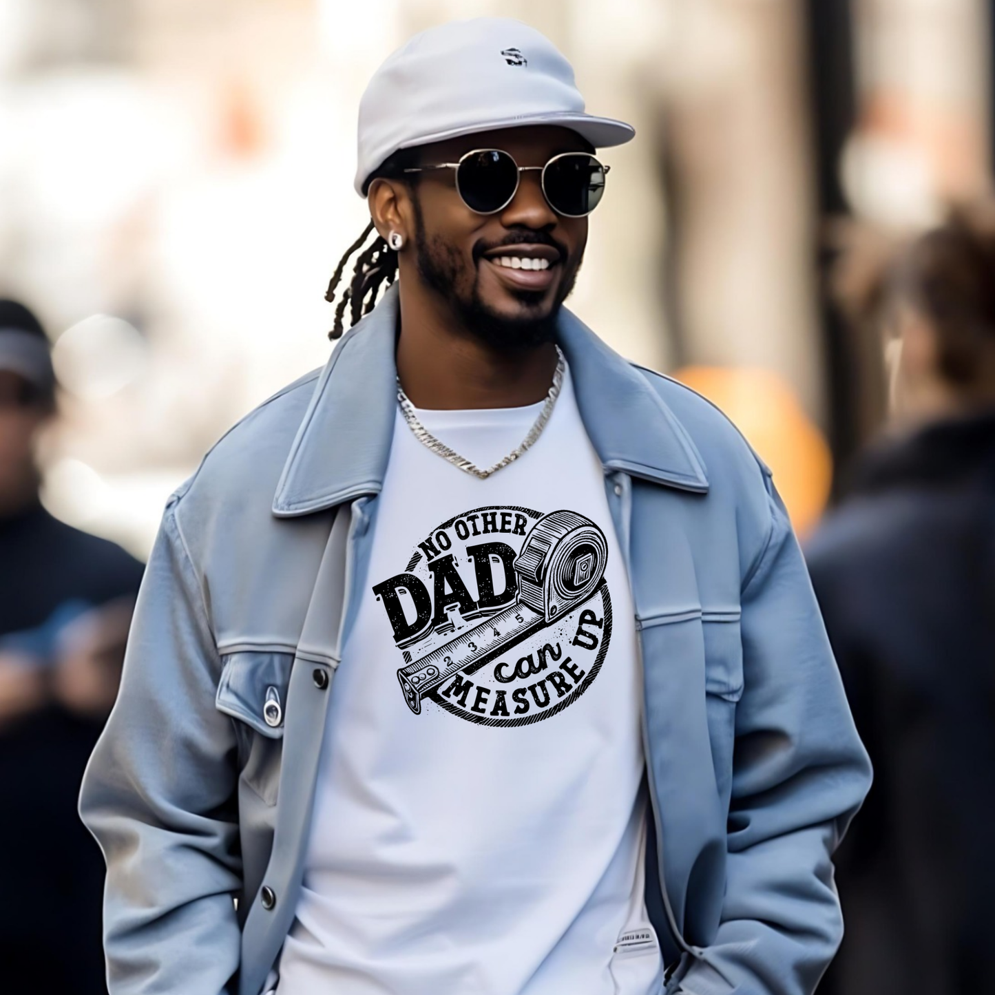 No Other Dad can measure Up Single Color Screen Prints | Hot Peel One Color for T-Shirt and more / Fathers Day