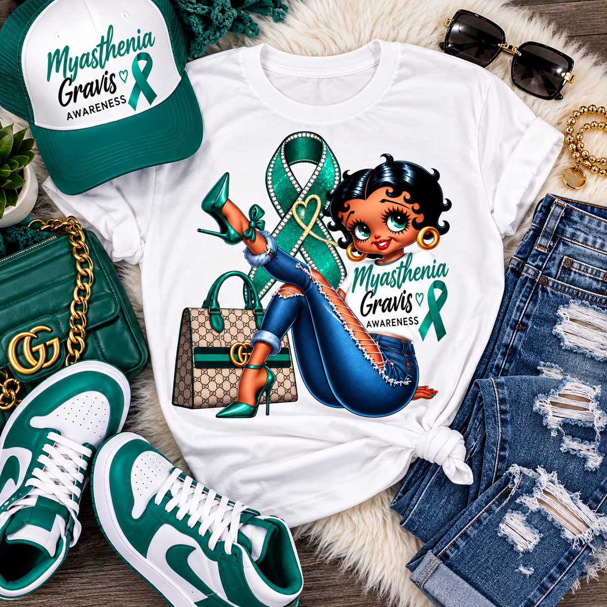 Myasthenia Gravis Tee Shirt (Hat Print sold separately)