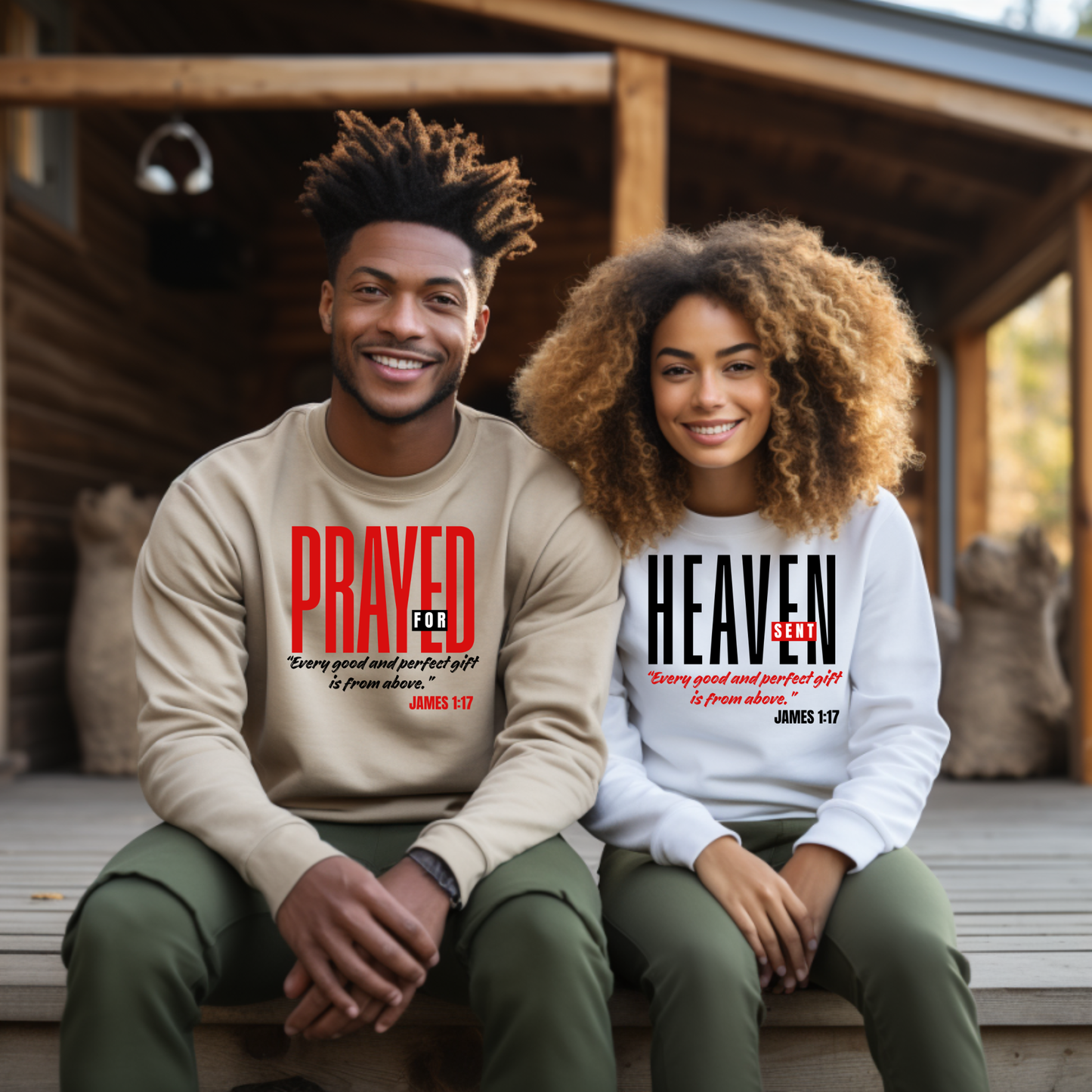 Heaven Sent & Prayed For- James 1:17 DTF Transfer (Sold Together)