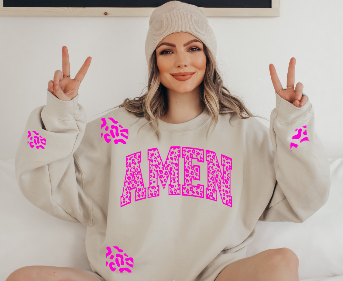 Amen Sweatshirt with Leopard  patches