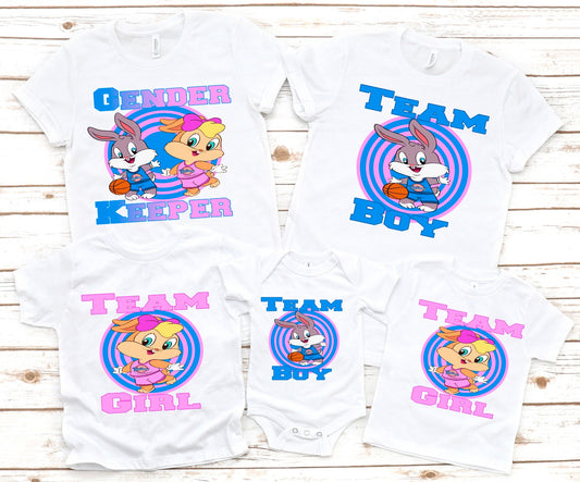 Baby Tune Team Boy or Team Girl// Gender  Keeper Transfer (Light Color Shirt)