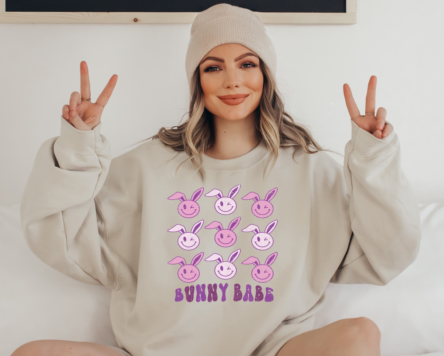 Pink Bunny Babe Transfer