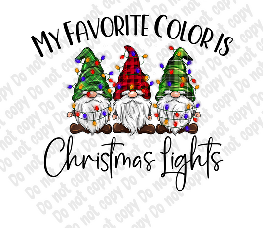 My Favorite Color is Christmas Lights Transfer