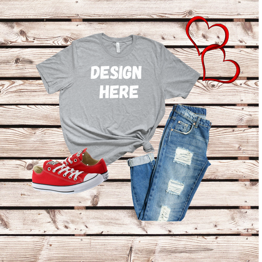 Bella Canvas 3001 Athletic Heather Valentine Mockup/ PNG