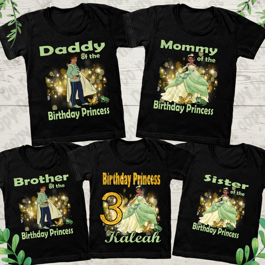 Gold Princess Tiana Family Birthday Bundle  PNG