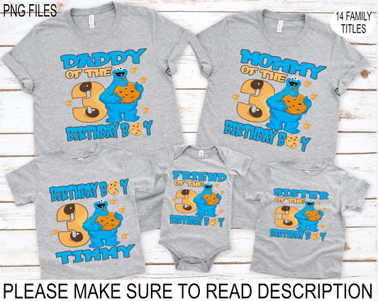 Cookie Monster Family Bundle(boy) PNG File