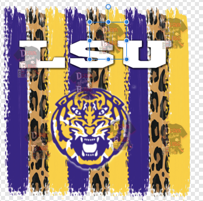 LSU Leopard Paint Stroke  PNG Only