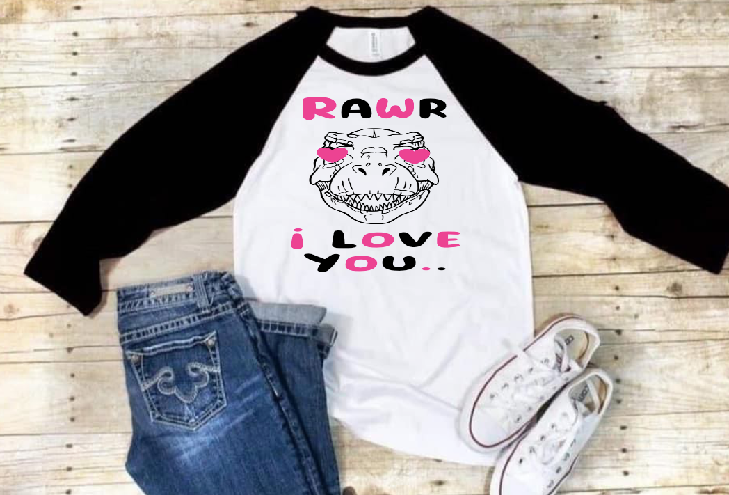 Rawr I love you  2PNG  & 2SVG Girl and Boy Design