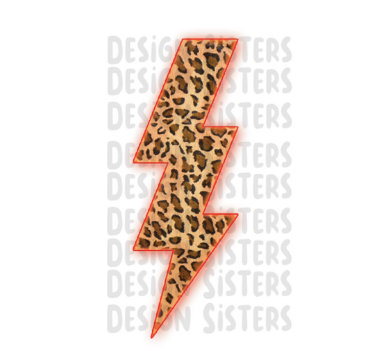 Leopard Lighting Bolt PNG Only